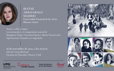 Conferència d’Iratxe Arrizabalo al Màster en Estudis Teatrals